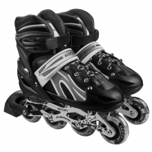 ROLKI ŁYŻWOROLKI REGULOWANE ŚWIECĄCE KÓŁKA Kolor: Czarny Rozmiar: S - 30-33 (17cm-20cm)