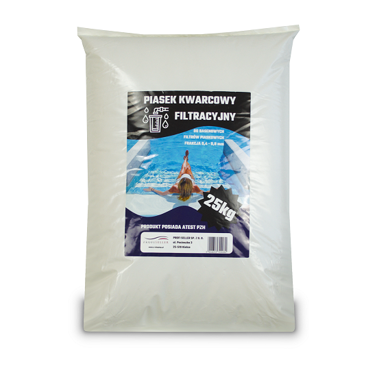 PIASEK FILTRACYJNY BASEN KWARCOWY ATEST PZH 25KG