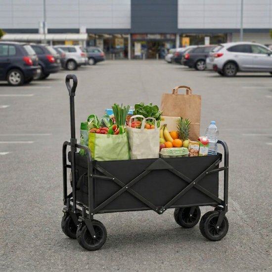 WÓZEK PLAŻOWY OGRODOWY TURYSTYCZNY SKŁADANY MOCNY 120L 150KG KOŁA TERENOWE