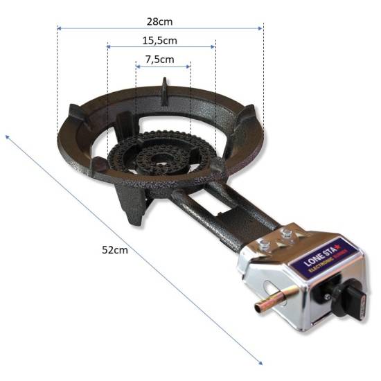TABORET KUCHENKA PALNIK GAZOWY ŻELIWNY 8,5kW + ZAPŁON PIEZO